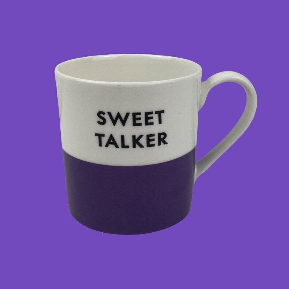 Lenox Kate Spade Sweet Talker Purple Mug Chic Speak New York Gift Coffee Tea EUC